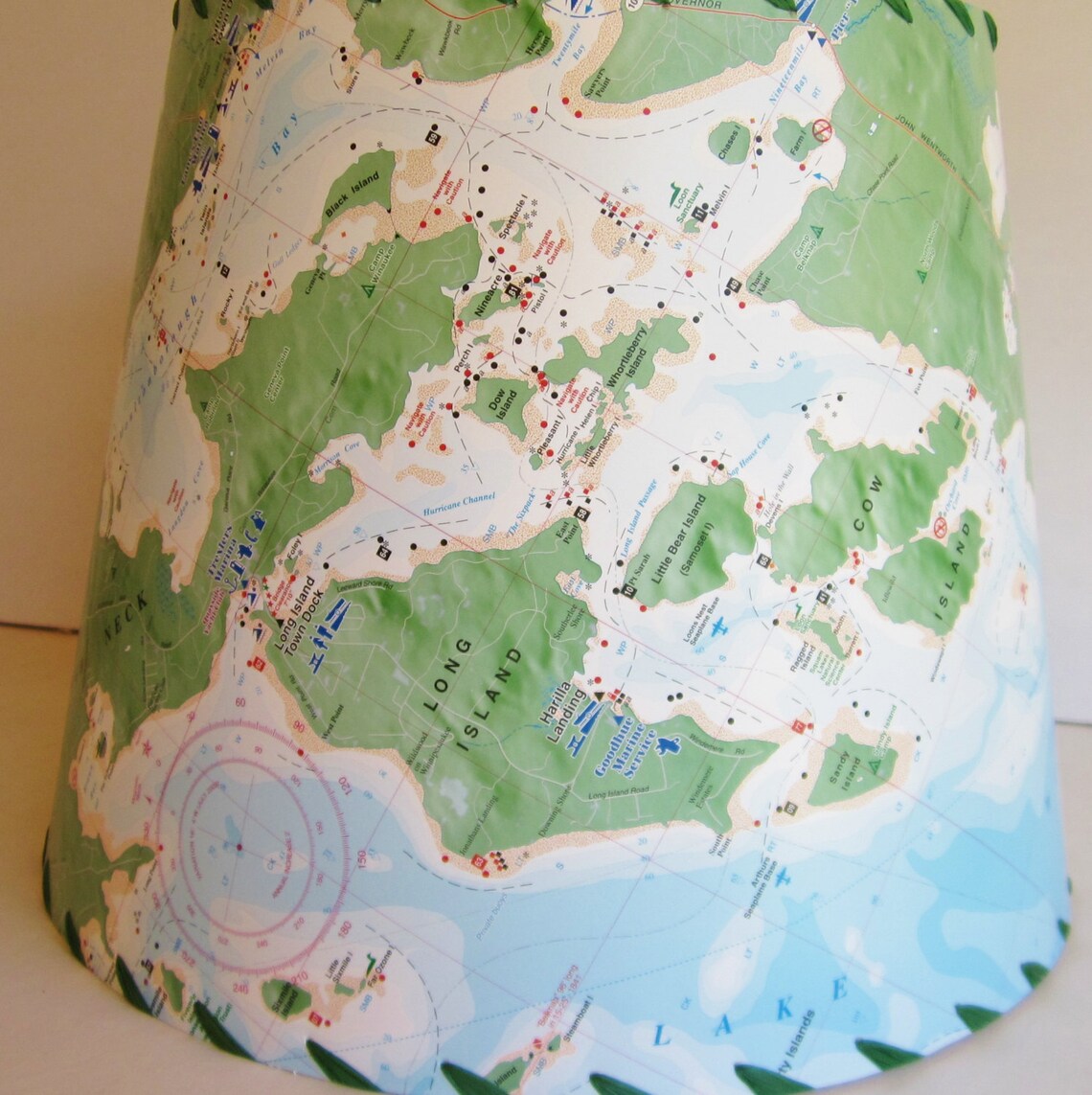 Lake Winnipesaukee Chart Lamp Shade Custom NH Map Lamp Shade Etsy