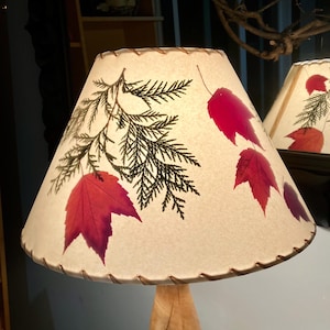 Red Maple and Cedar Botanical Lampshade