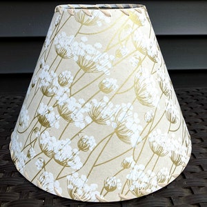 Queen Anne's Lace Lamp Shade, Silkscreened Lokta Paper Lampshade image 1