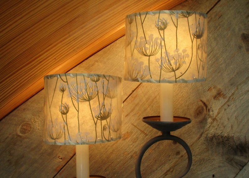 Sconce Half Shield Shades, Queen Anne's Lace Paper Shield Lamp Shades image 9
