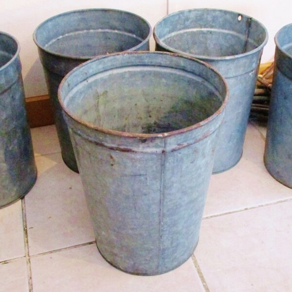 Maple Sap Bucket, Vintage Galvanized Pails, Maple Sugaring Equipment, Rustic Farmhouse Country Wedding Pails