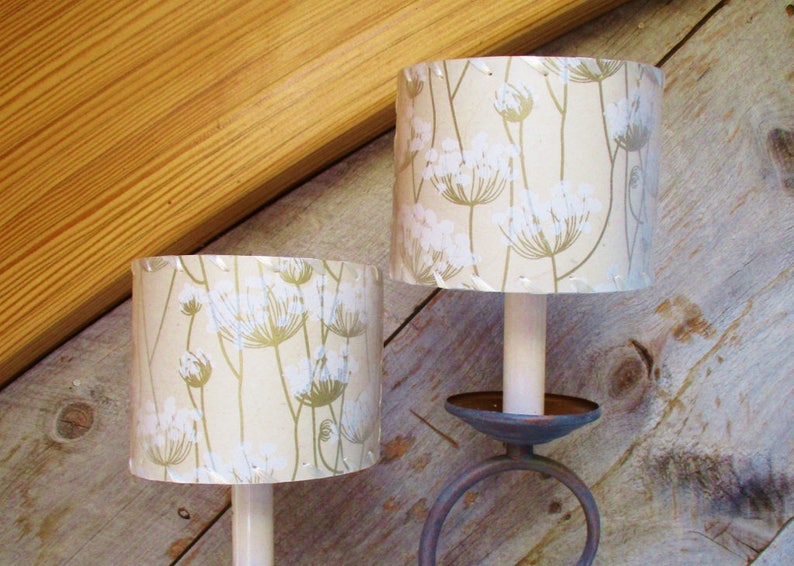 Sconce Half Shield Shades, Queen Anne's Lace Paper Shield Lamp Shades image 2