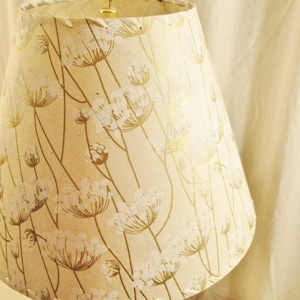 Queen Anne's Lace Lamp Shade, Silkscreened Lokta Paper Lampshade image 4