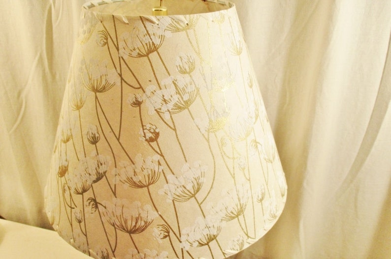 Queen Anne's Lace Lamp Shade, Silkscreened Lokta Paper Lampshade image 4