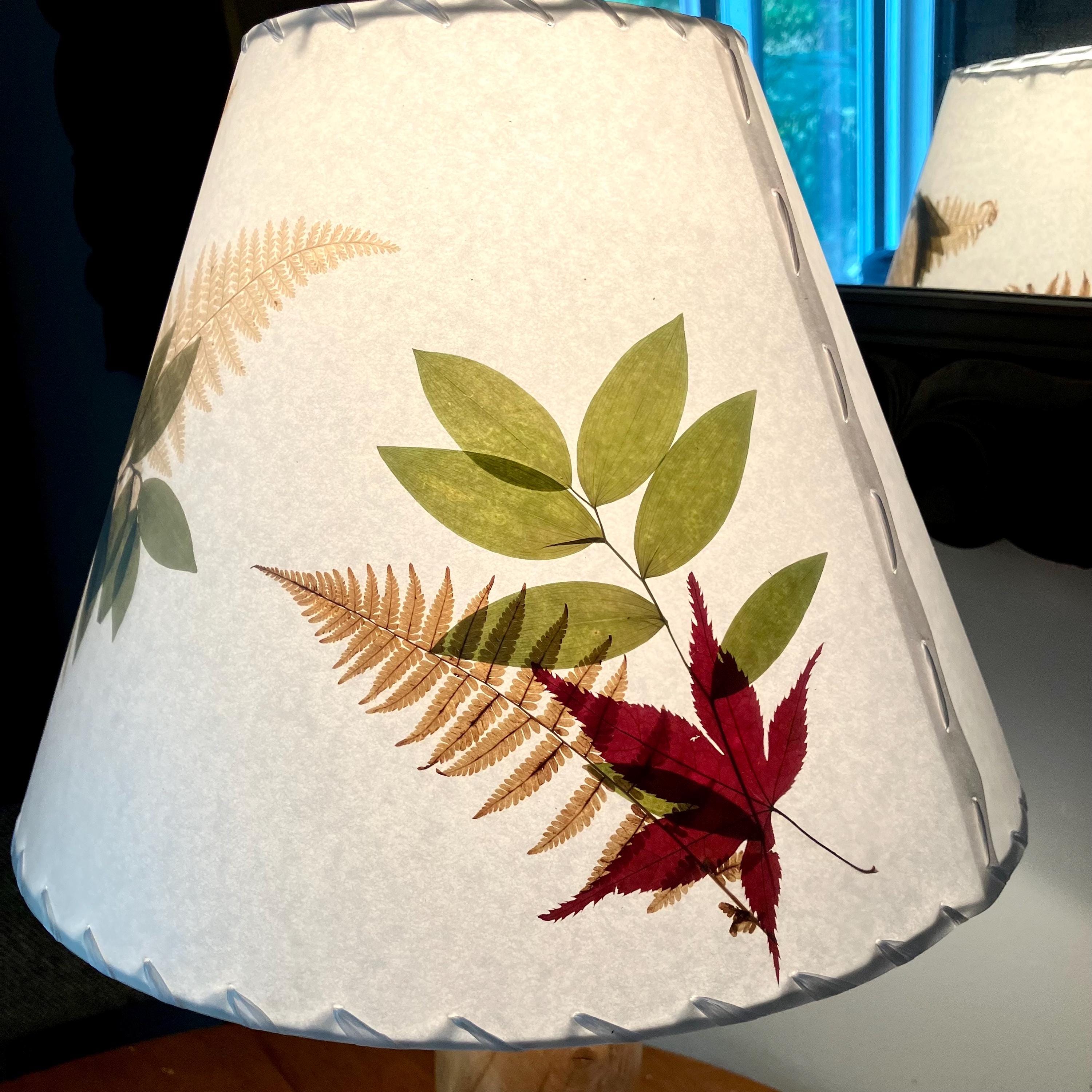 Pressed Ferns Botanical Lampshade, With Fall Ferns, Solomon's Seal