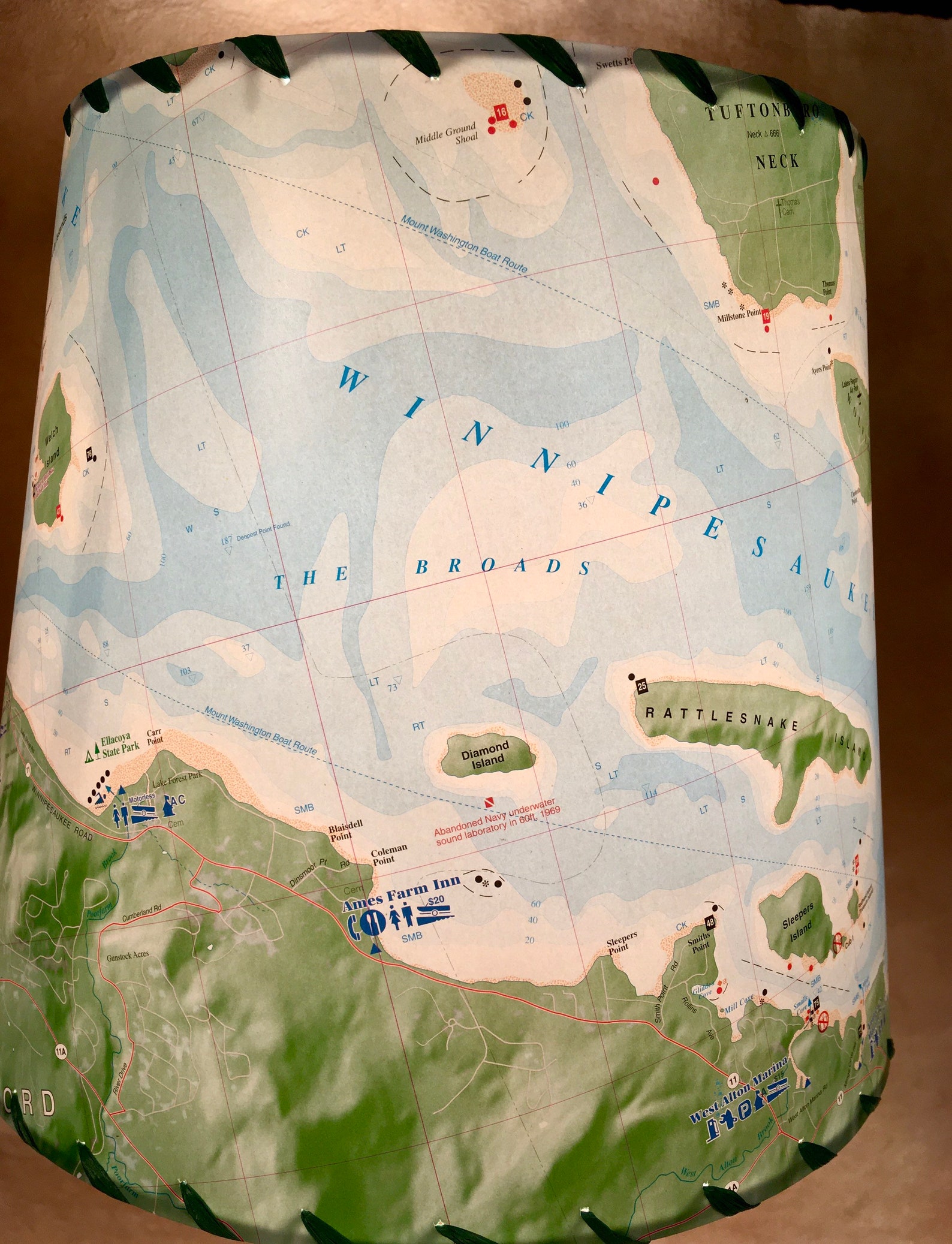 Winnipesaukee Map Lampshade - Etsy
