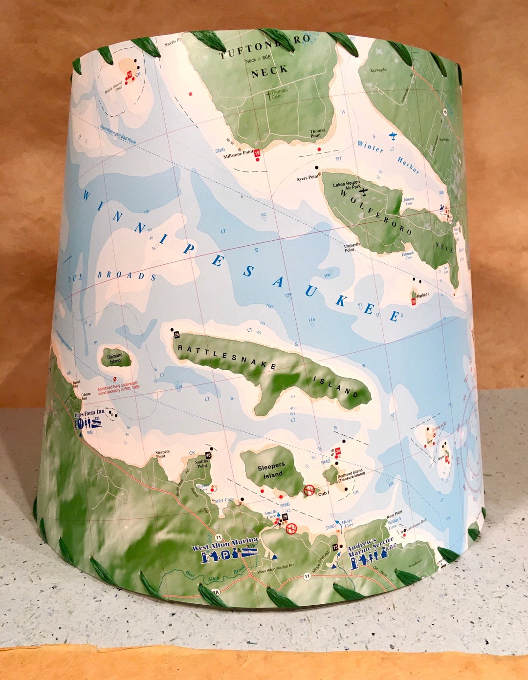 Winnipesaukee Map Lampshade - Etsy