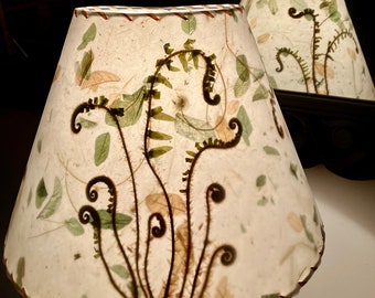 Christmas Fiddlehead Fern Lampshade, Botanical Lampshade With Fern Curls