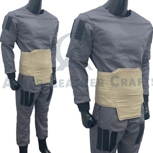 Gray Flight Suit with Cummerbund Cosplay Soft Parts for Custom Costumes Bounty Hunter Costumes
