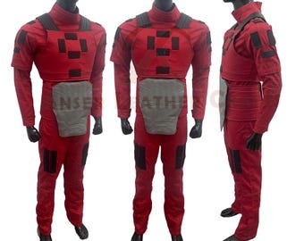 Red Flight Suit with Flak Vest: Customizable Cosplay Outfit