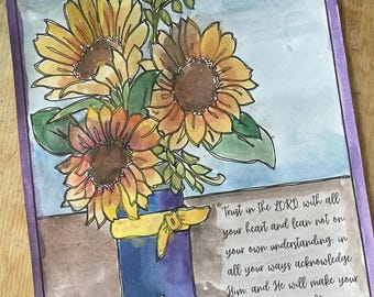 10 printbare kleurplaten met Bijbelverzen en bloemenillustraties, over vertrouwen op God (PDF digitale download)