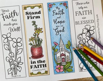 Geloofsbladwijzers in kleur, bijbeljournaal, bijbelteksten, bloemen, kerk, planten (pdf-download)
