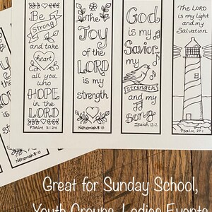 Scripture Bookmarks to Color, for Sunday School, Youth Groups, Ladies ...