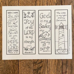 Scripture Bookmarks to Color, for Sunday School, Youth Groups, Ladies ...