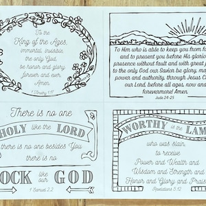 Praise Scripture Coloring Cards, Postcards