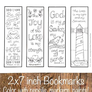 Old Testament Scripture Bookmarks to Color, Favorite Verses, PDF Digital Download