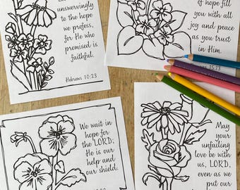 Hope-tekstkaarten in kleur: afdrukbare bijbelteksten, ansichtkaarten (digitale download)