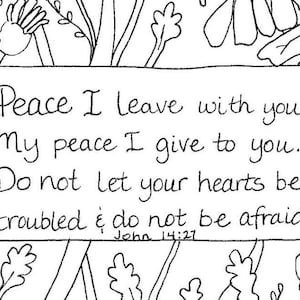 John 14:27 Coloring Page, "peace I Leave With You..." Digital Download ...