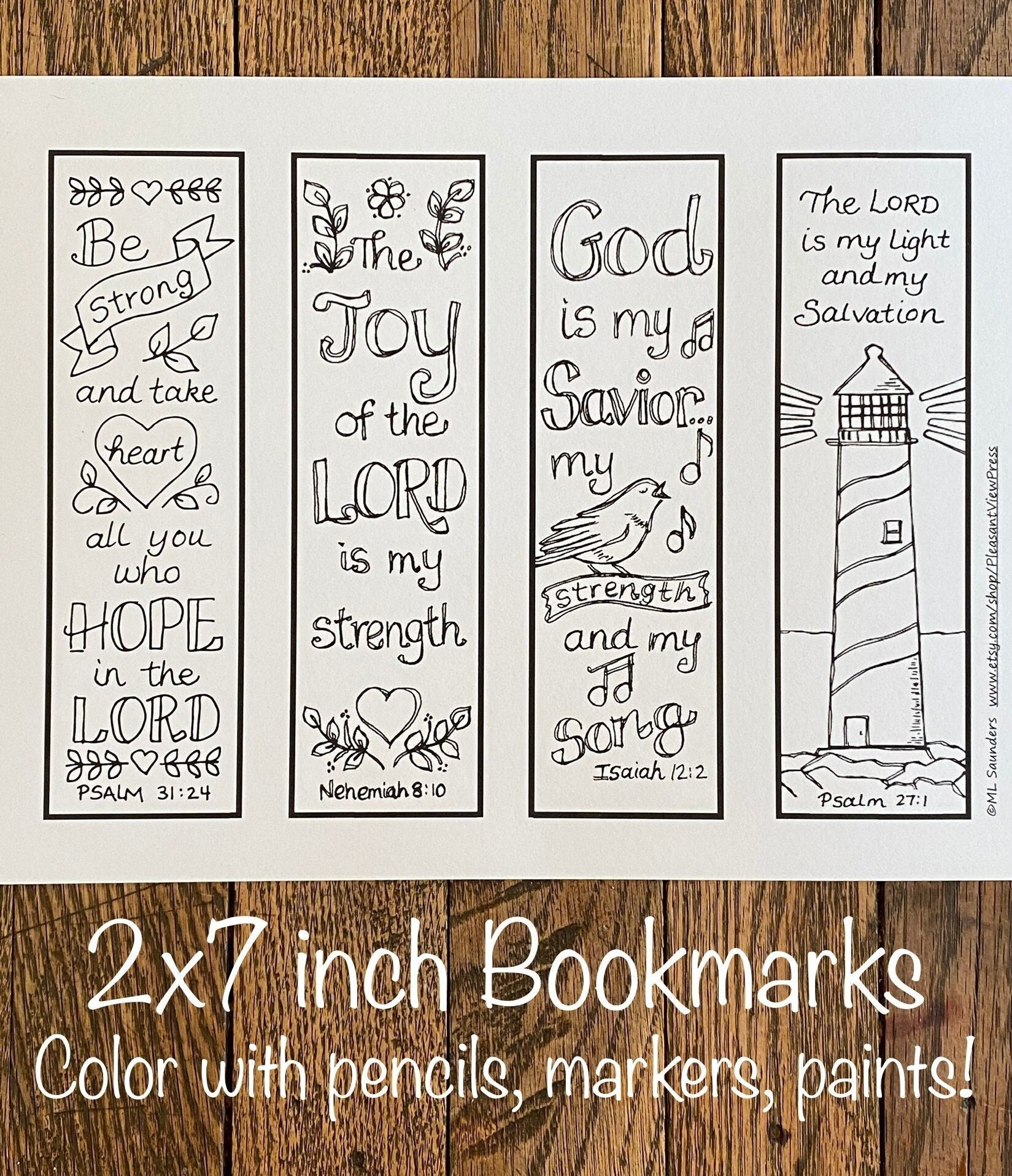 Scripture Bookmarks to Color, for Sunday School, Youth Groups, Ladies ...