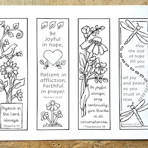 Joy Scripture Bookmarks to Color, Favorite Verses, Digital Download