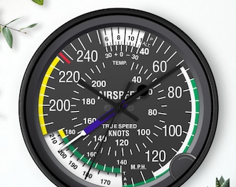 Aviation Wall Clock |  Airplane Navigation Instrument Dial Clock |  Pilot Gift