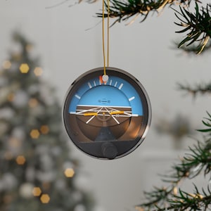 Ceramic Ornament, Aviation Instrument Dial Design, Airplane Christmas Tree Decor, Pilot gift, Attitude Indicator Ornament, Christmas Gift