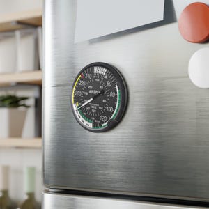 Button Magnet, Aviation Design with Airplane Instrument Panel, Round Magnet, Home Decor, Fridge Magnet, Gift for Pilot, Airplane Enthusiast