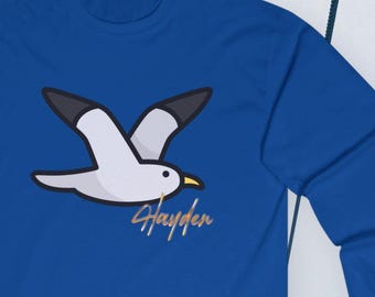 Seagull Tee, Bird Long Sleeve Shirt, Coastal Bird Top, Ocean Animal Apparel, Gift