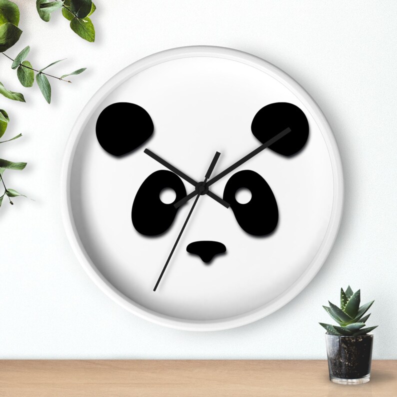 Hand Clock Panda Panda Bear Wall Clock, Cute Animal Face Decor, Kids Room Art, Nursery ...