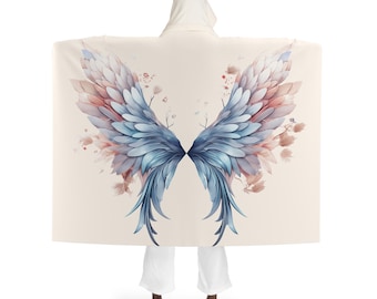 Angel Wings Hooded Sherpa Fleece Blanket: Cozy Plush Throw