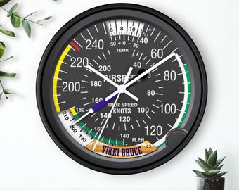 Aviation Wall Clock: Airplane Instrument Dial Design  |  Christmas Gift