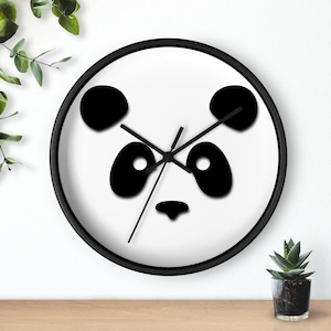 Panda Bear Wall Clock, Cute Animal Face Decor, Kids Room Art, Nursery Gift, Panda Lover Decor, Wildlife Decor, Christmas Gift, Animal Lover