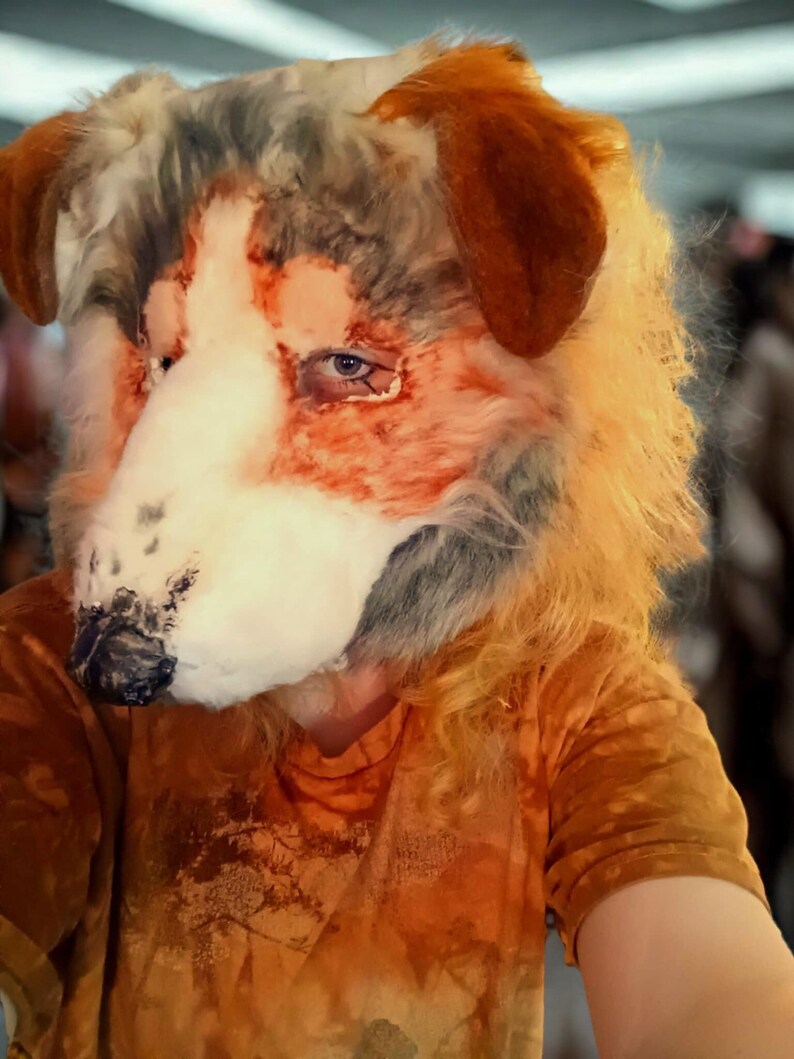 Blue Merle Tricolor Australian Shepherd Therian Mask – Movable Ears ...