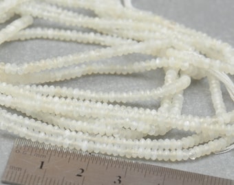 Moonstone 2 mm faceted  beads. 40 cm strand- 15 inches