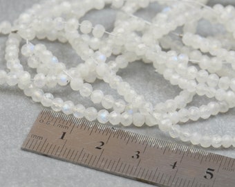 Moonstone 3 mm faceted  beads. 40 cm strand- 15 inches