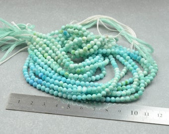 Amazonite 4 mm faceted  round beads. 43 cm strand- 17 inches