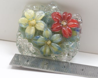 Lampwork borosilicate flowers bead