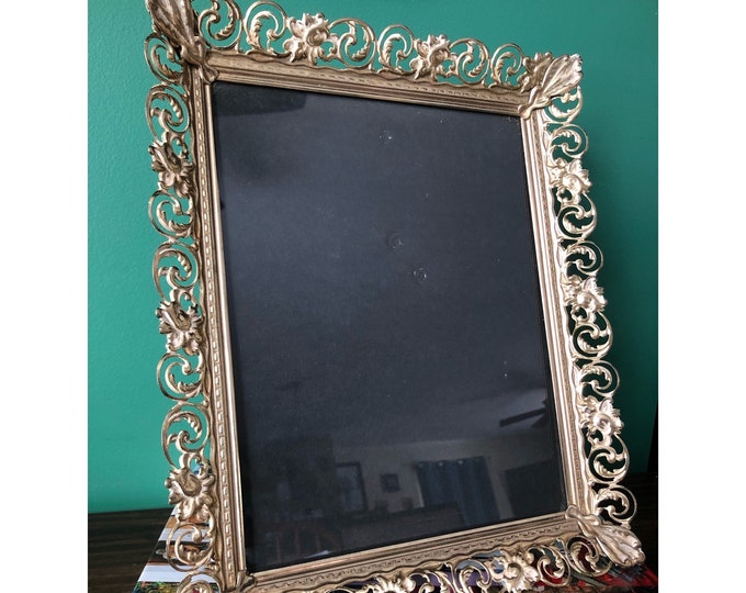 Vintage Ornate Gold Picture Frame Tabletop Metal Home Decor 70's 80's ...