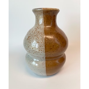 Vintage Midcentury Modern Studio Pottery Vase Vessel Earth Tone MCM Brown Tan
