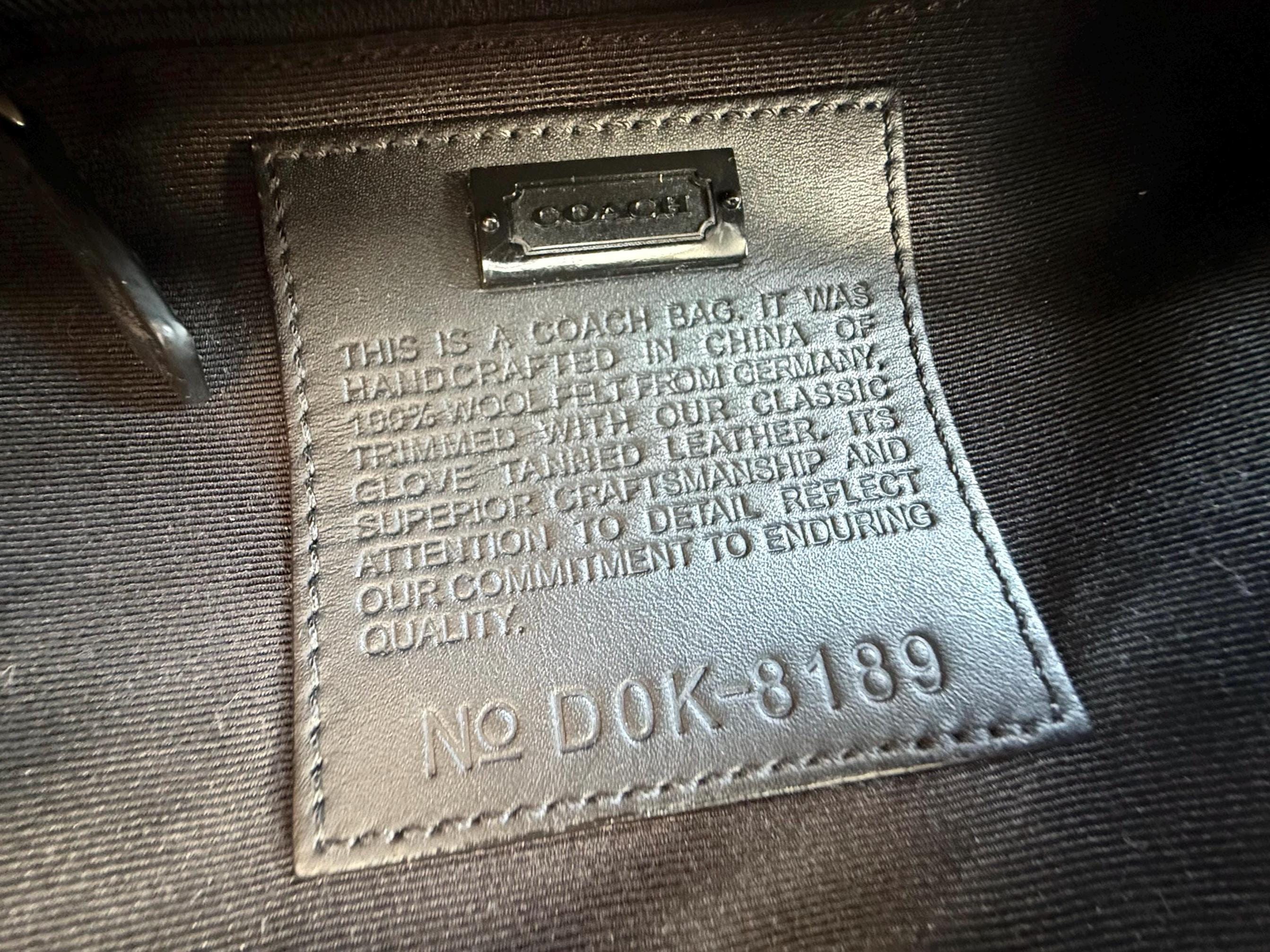COACH Rare Mini Tote Bag in 100% Wool Felt & Glovetanned Leather 