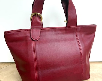 Bolsa Vintage Waverly da COACH em couro vermelho, pequena bolsa de transporte - Estilo 4133