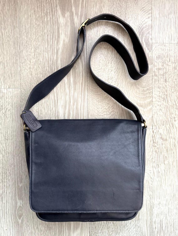 バッグ 1080 Vintage Coach Handbag Navy Coach Vintage Leather Bag Travel Tote Dark Navy Blue | eBay