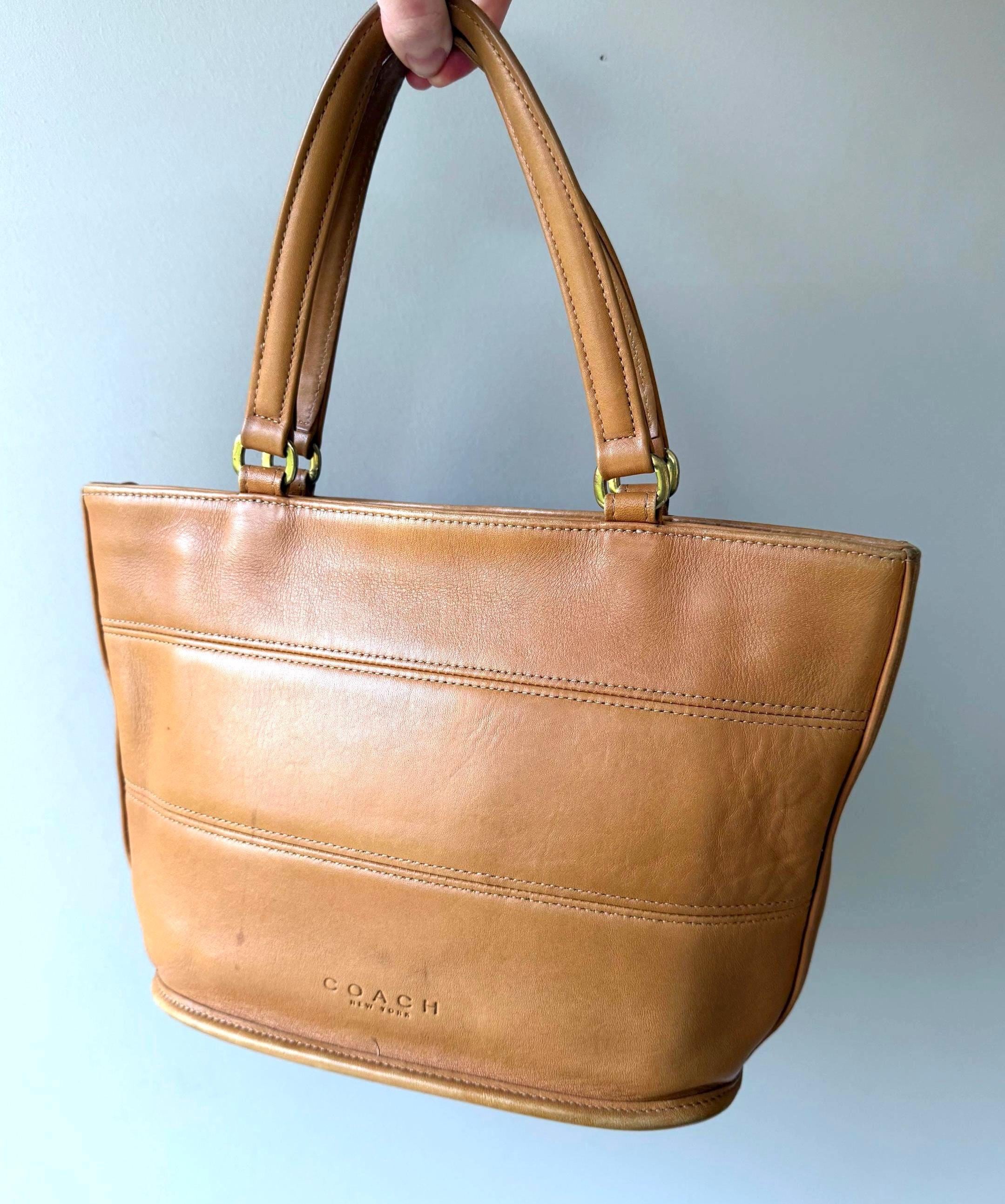 COACH Vintage Tribeca Satchel Tote Zip Bag in Toffee Leather