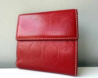COACH Vintage Polished Round Zip Small Coin Purse in Red - Style