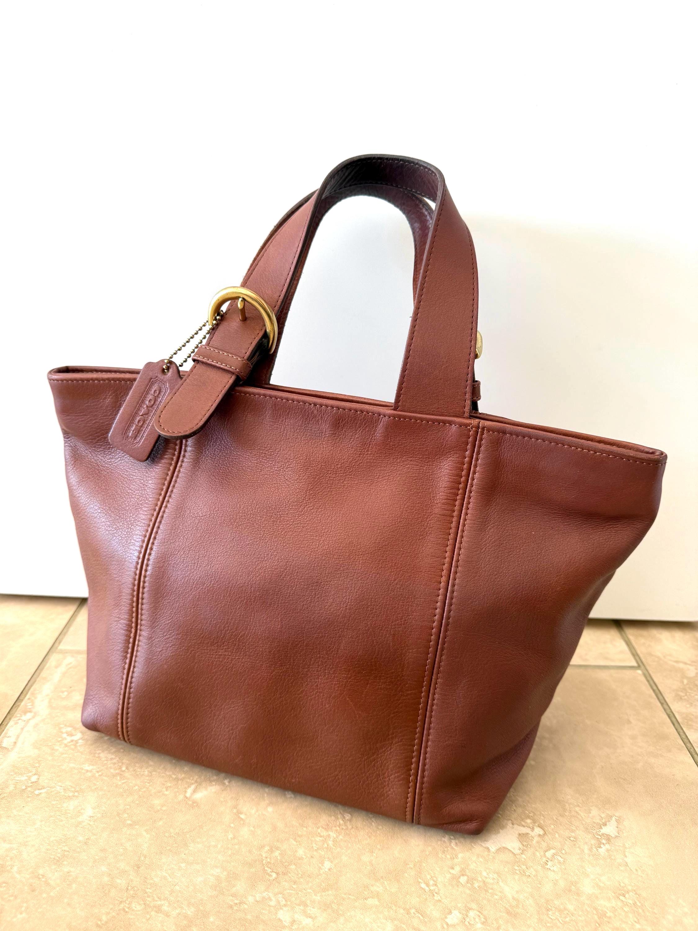 COACH Vintage Waverly Bag in British Tan Leather, Small Carry Tote