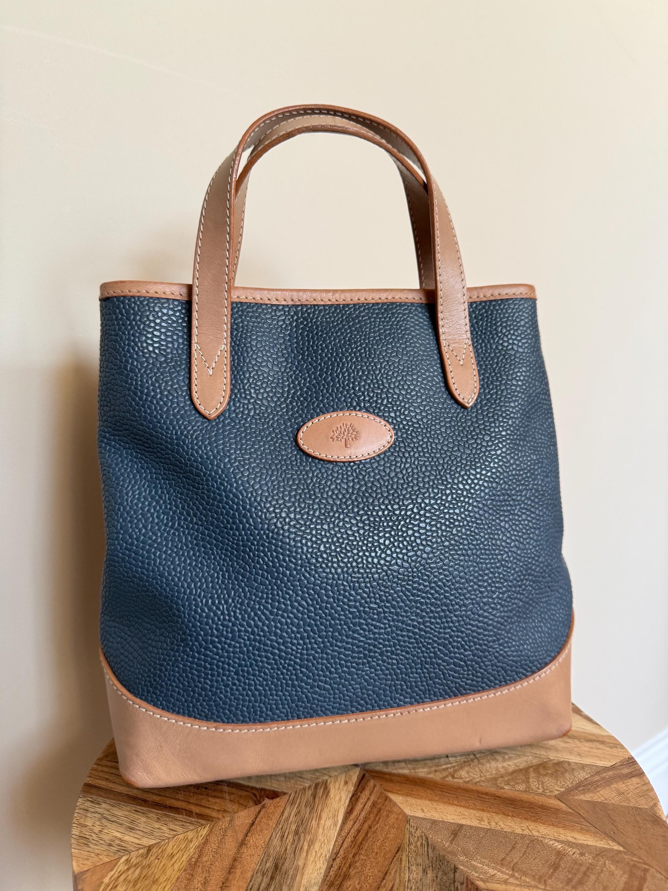MULBERRY 正規品　80s-90s　vintage 高級travelバッグ Vintage MULBERRY Pebbled Leather Duffle Weekender Travel Bag