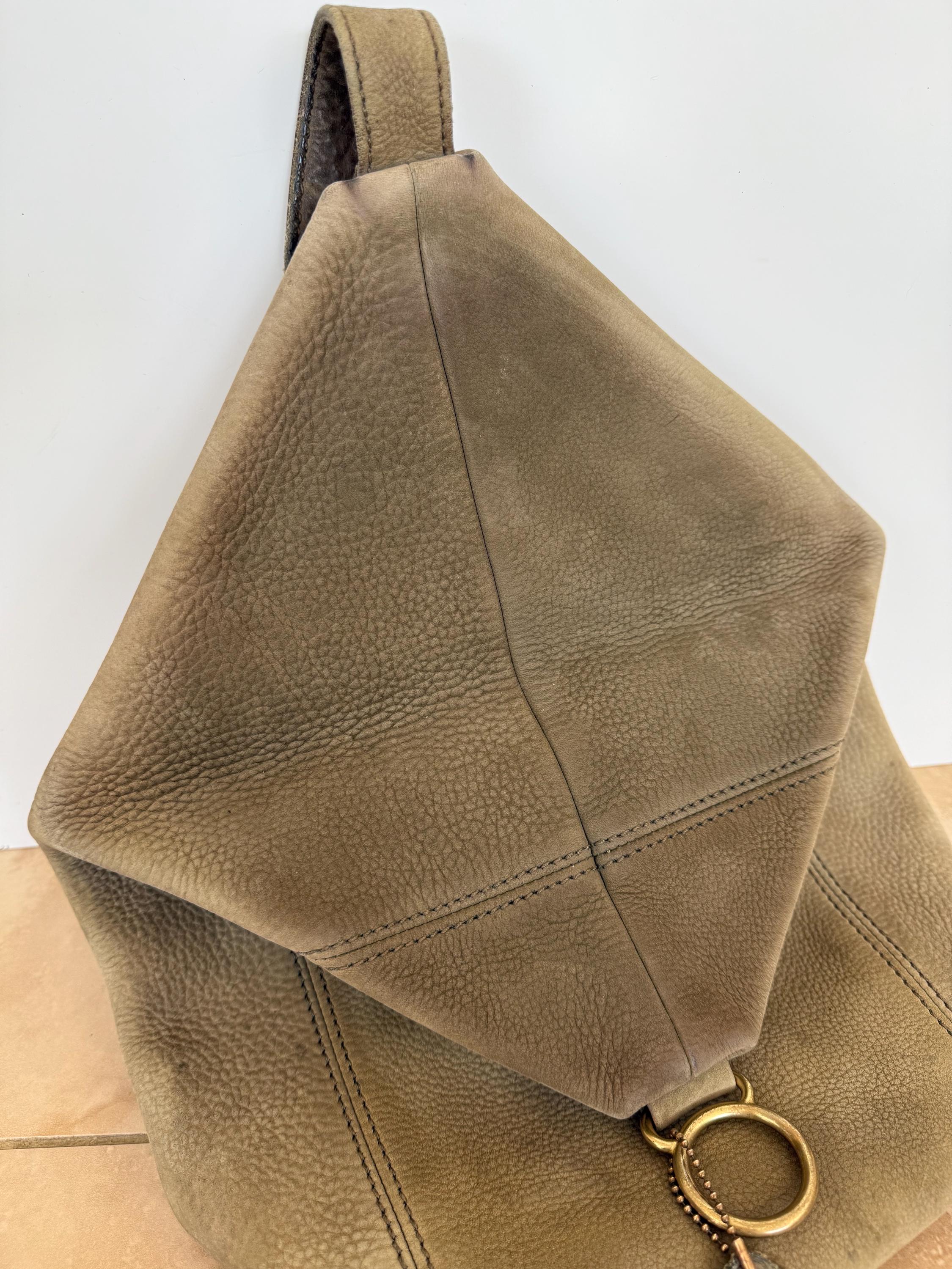 バッグ Vintage Coach Flat Pack Backpack Nubuc COACH Vintage Sonoma Flat Pack Bag in Dark Sage Nubuc
