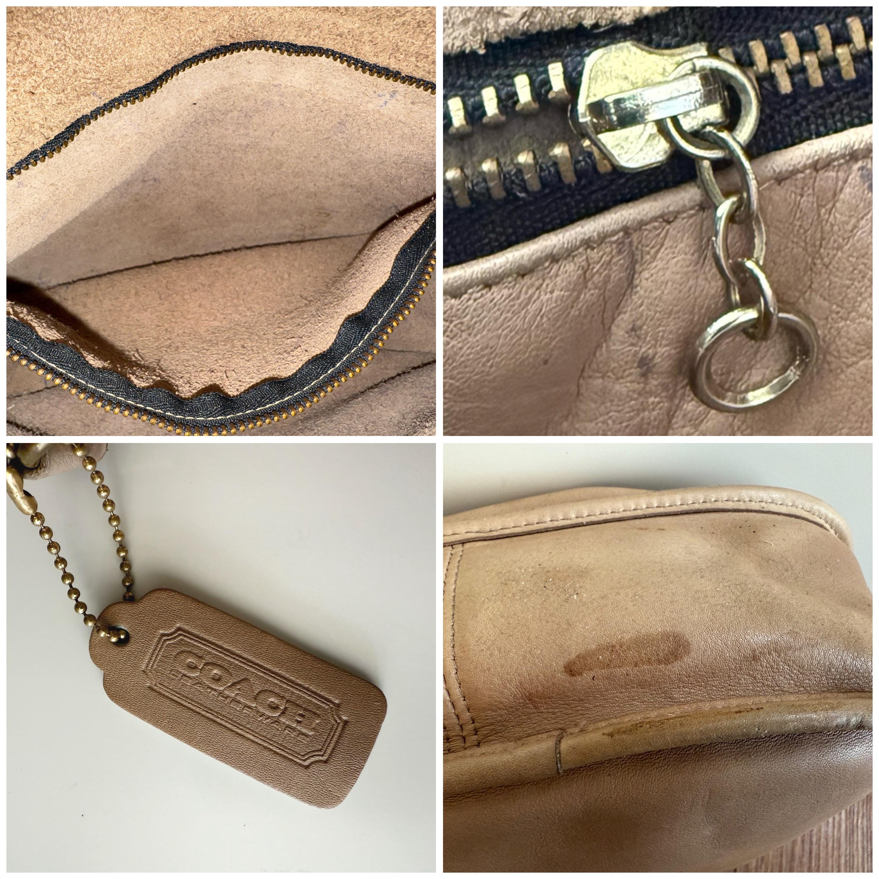 Old COACH hand bag full GRAIN LEATHER Coach Sand Beige Full-Grain 
