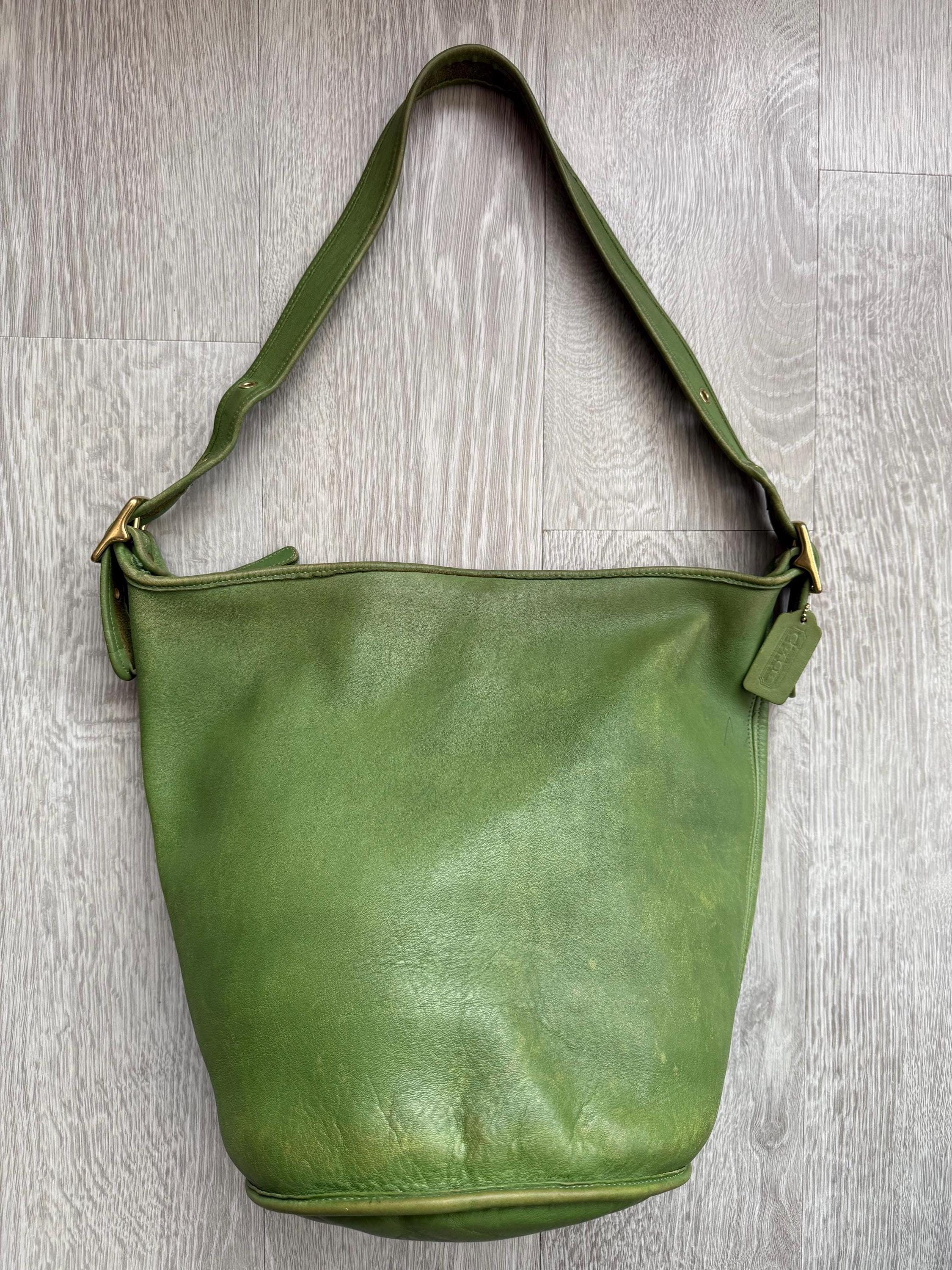 Rare Vintage Coach Leaf Green Duffle Sac