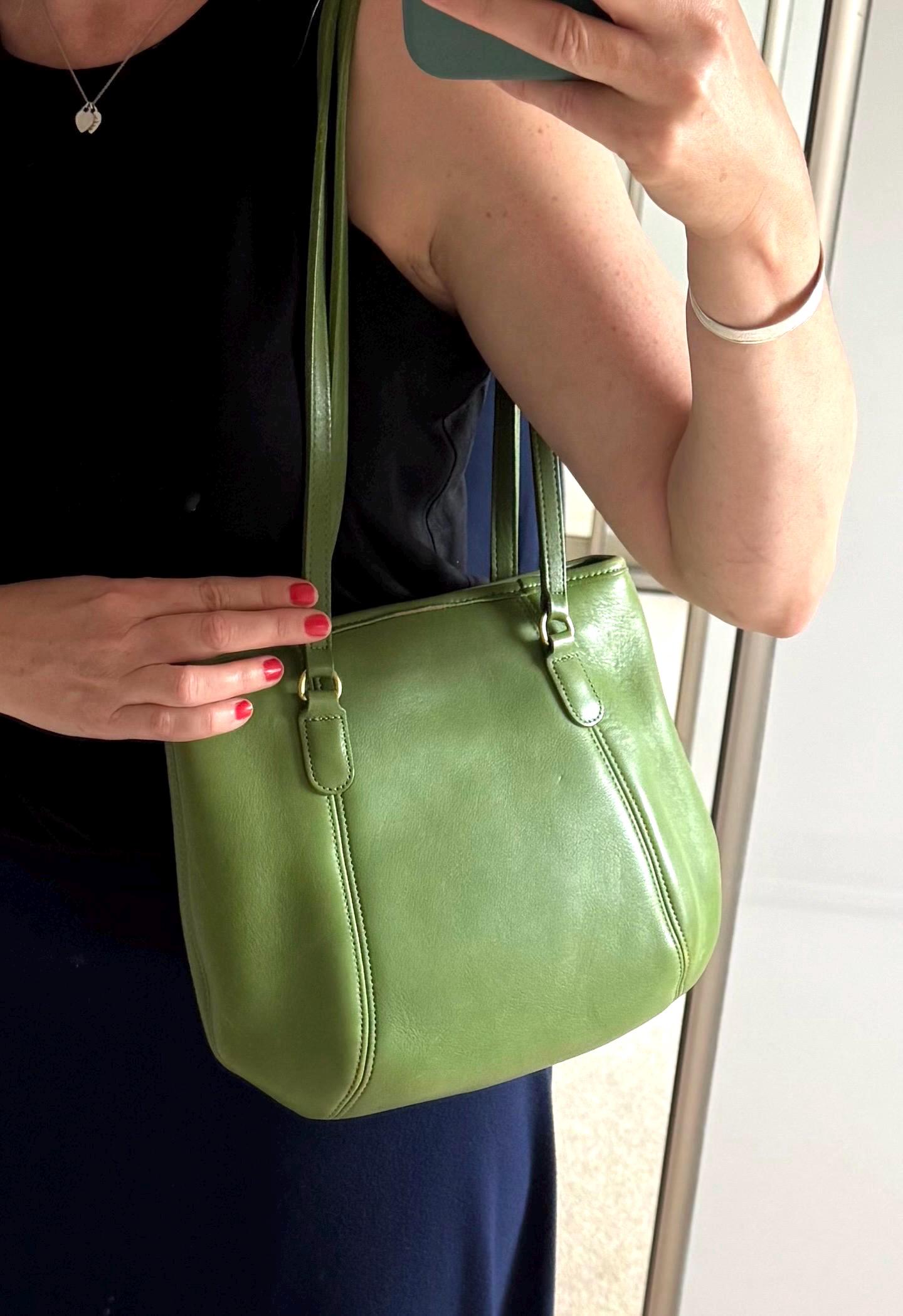 COACH Vintage Medium Framed Pouch Bag in RARE Leaf Green Colour
